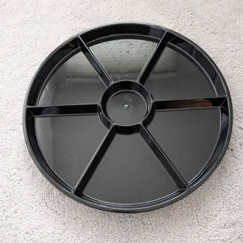 Black 7 Compartment Serving Tray Platter